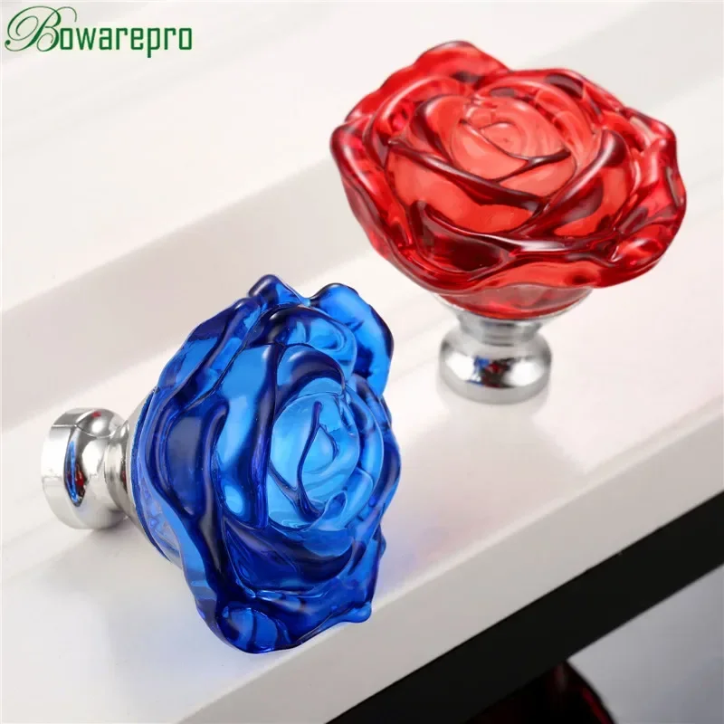 Furniture Home Hardware - Bowarepro 50MM kryształowa róża szklany uchwyt