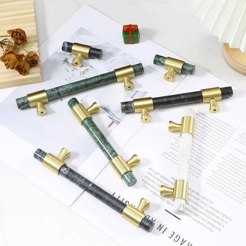 Furniture And Hardware Supplies - 1 szt. Marmurowy mosiężny uchwyt w