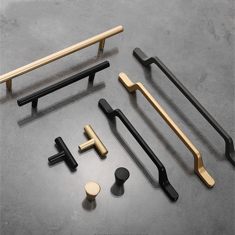 Drawer Pull Gold - Europejskie proste czarne uchwyty do drzwi