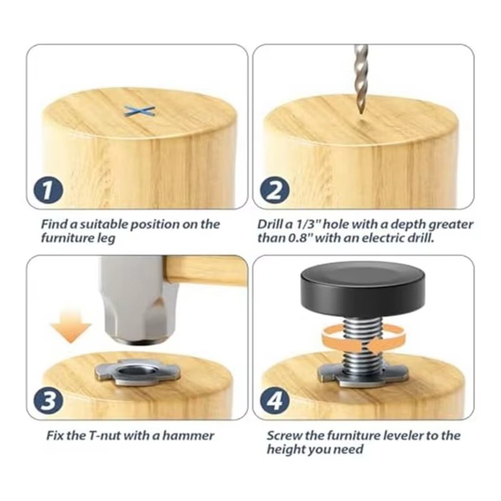 8 SZT. Nowe Regulowane Nóżki P – Furniture Leveling Hardware recenzja i cena